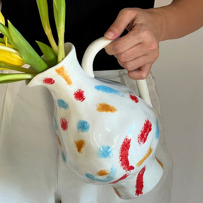 Hand-Painted Ceramic Vase & Mug