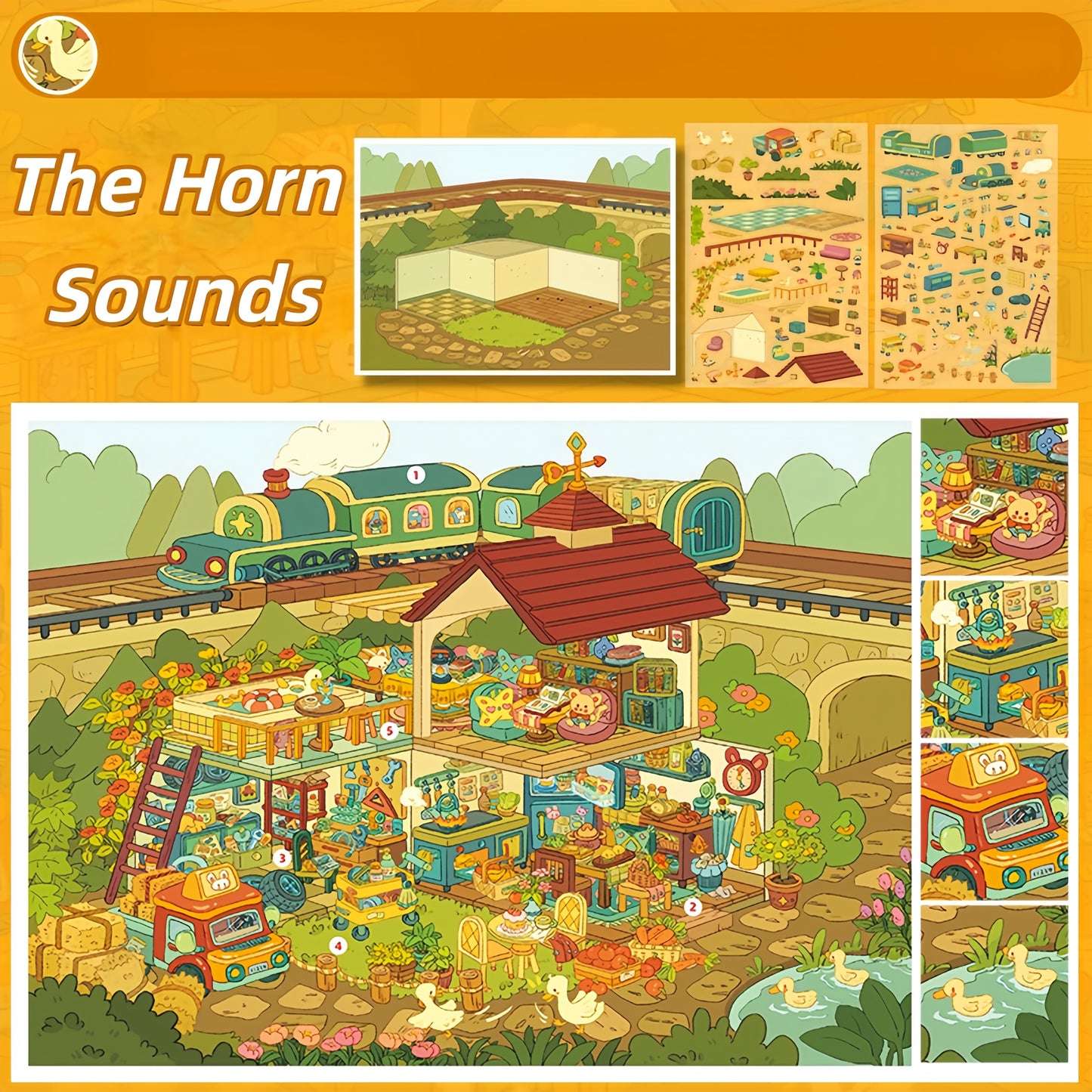 Childhood Dreams 3D Sticker | 4 Cute Miniature Scenes