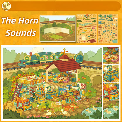 Childhood Dreams 3D Sticker | 4 Cute Miniature Scenes