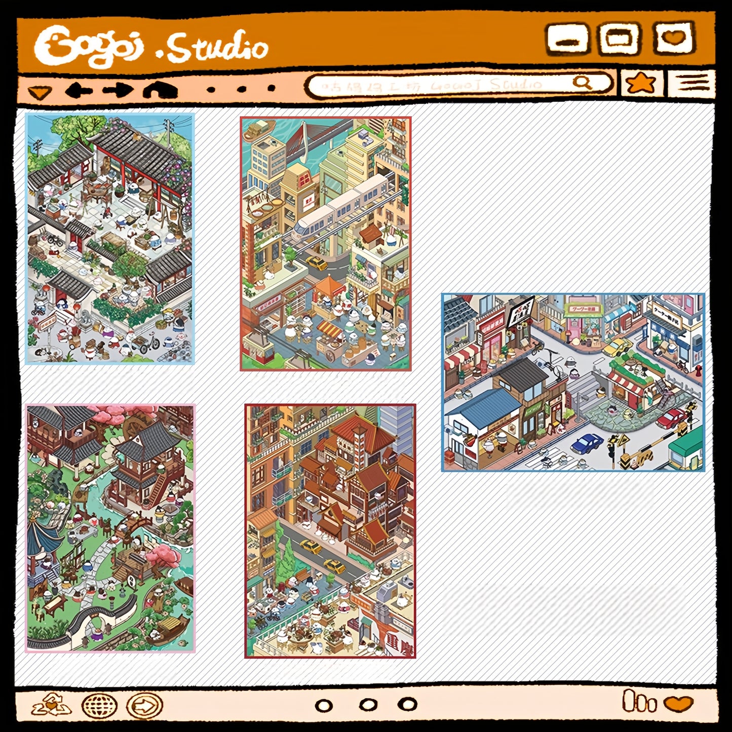 An Odyssey of Whimsy 3D Sticker | 5 Cute Miniature Scenes