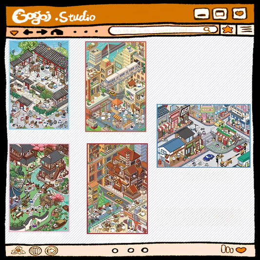 An Odyssey of Whimsy 3D Sticker | 5 Cute Miniature Scenes
