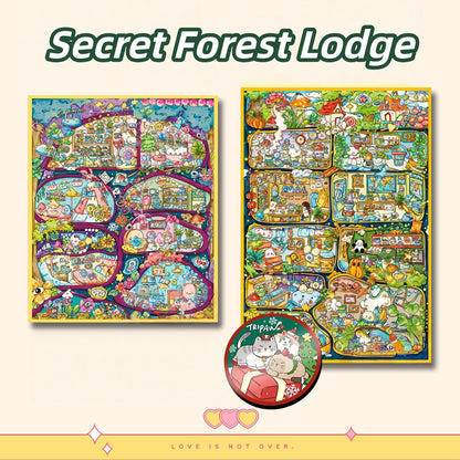 Secret Forest Lodge 3D Sticker | 2 Cute Miniature Scenes
