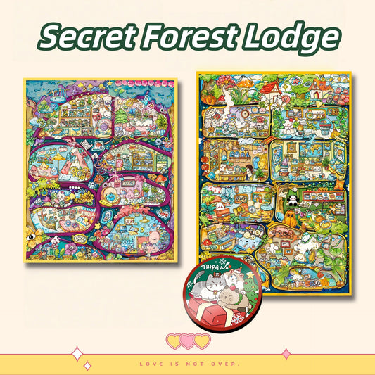 Secret Forest Lodge 3D Sticker | 2 Cute Miniature Scenes