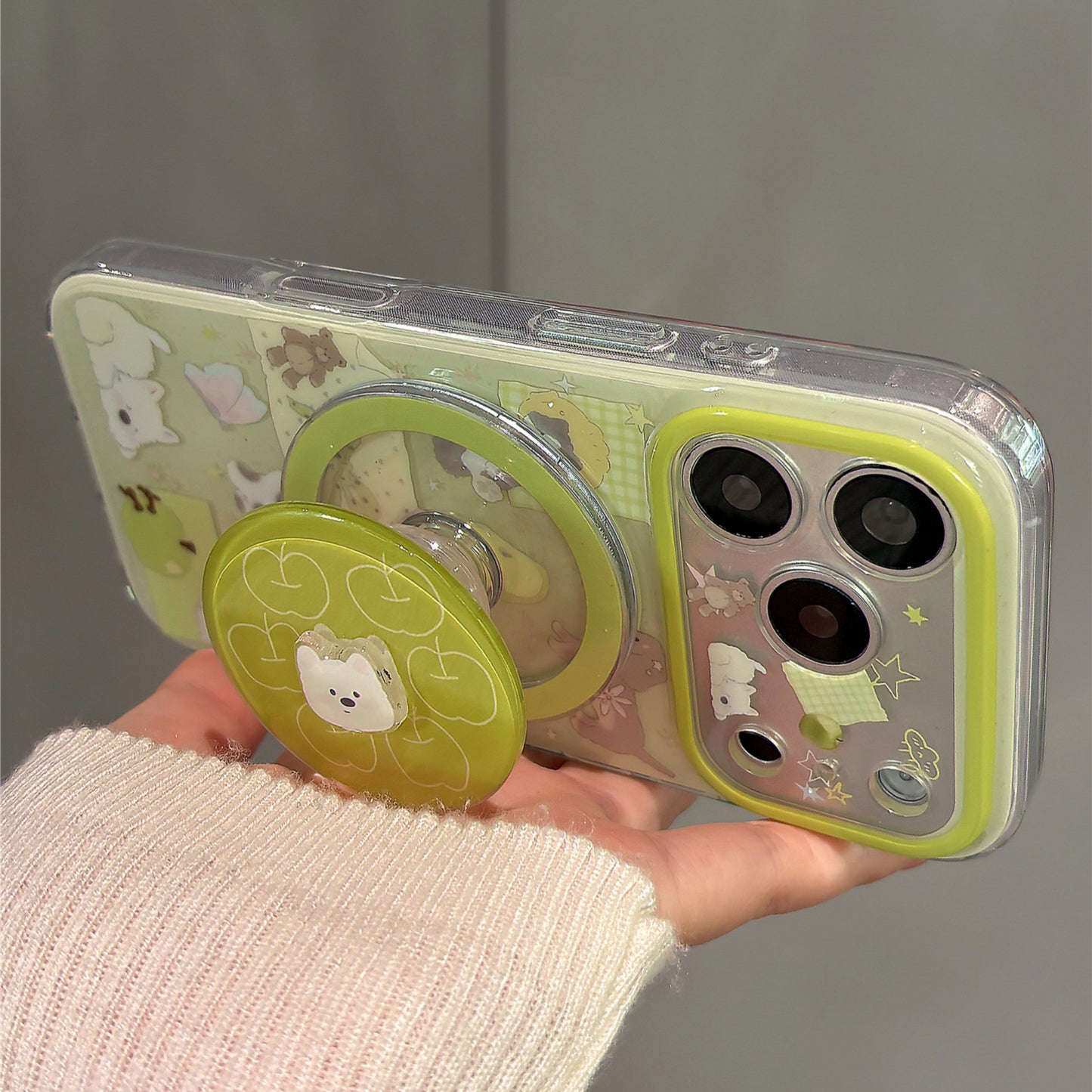 Green Apple Westie Magnetic Stand Acrylic Phone Case