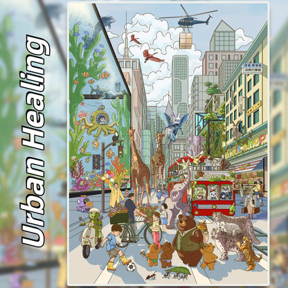 Fates of the City 3D Sticker | 4 Cute Miniature Scenes