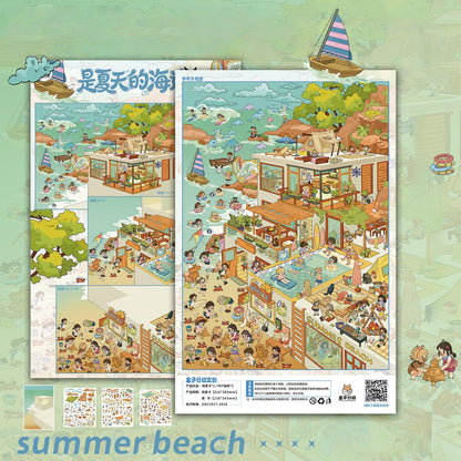 Little Life Snippets 3D Sticker | 4 Cute Miniature Scenes