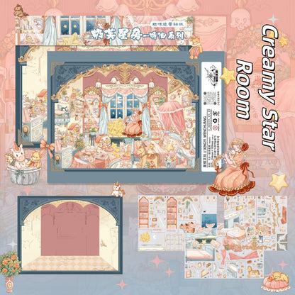A Sip of Comfort 3D Sticker | 4 Cute Miniature Scenes