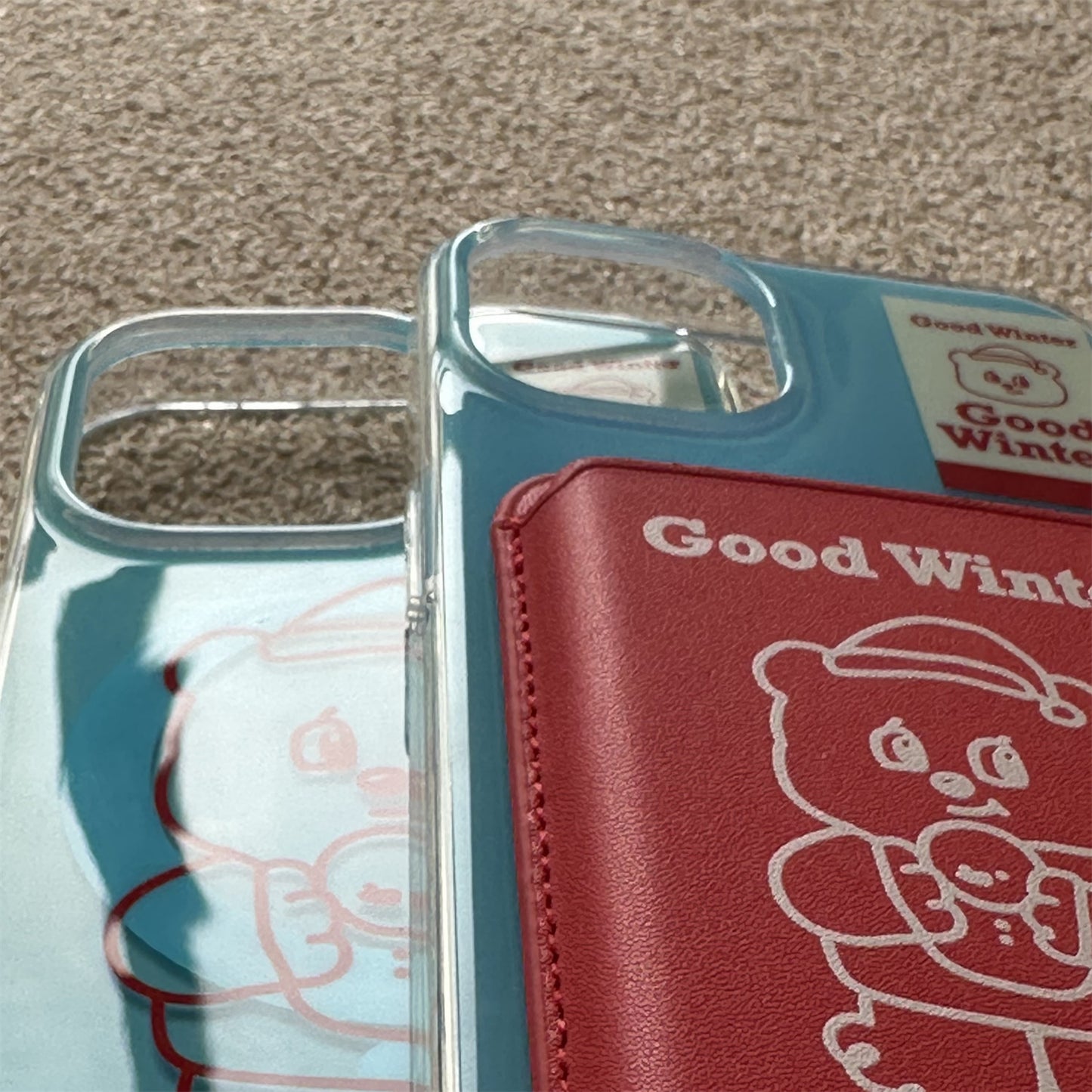 Bear Magnetic Card Holder Acrylic Phone Case