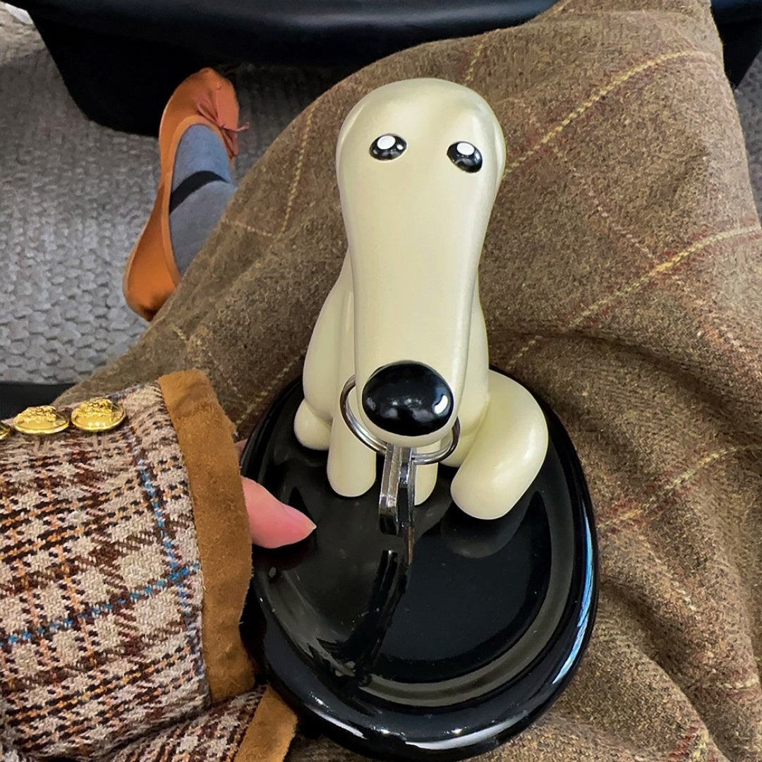 Long-Nose Dog Key Holder Magnetic Storage Entryway Desktop Tray