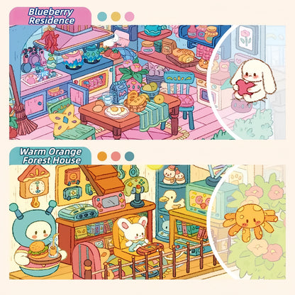 Colorful Retreat 3D Sticker | 2 Cute Miniature Scenes