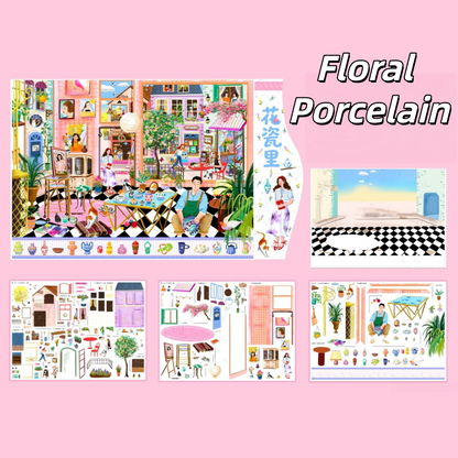 Floral Whispers 3D Sticker | 2 Cute Miniature Scenes