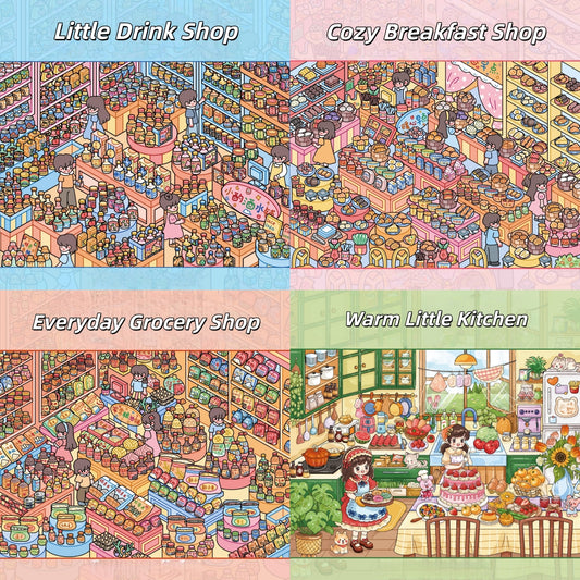 Daily Bites & Stoves 3D Sticker | 4 Cute Miniature Scenes