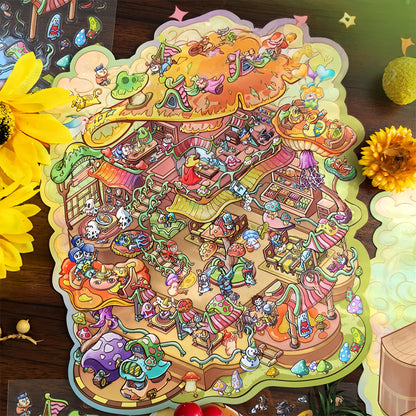 Mystic World Adventure  3D Sticker | 4 Cute Miniature Scenes