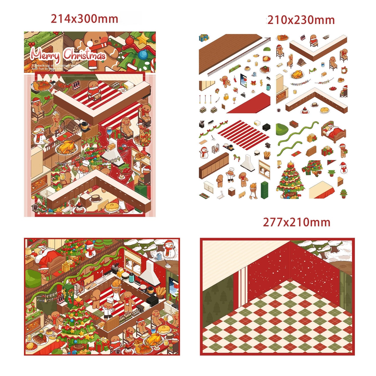 Christmas Fingerbread House 3D Sticker