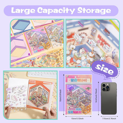 Tiny Animal Life 3D Sticker Material Book – Life in Progress (6 Scenes) | Business Countdown (6 Scenes)