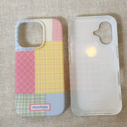 Patchwork Plaid Acrylic Phone Case