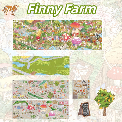 Finny Street & Finny Farm 3D Sticker | 3 Cute Miniature Scenes