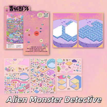 Monster Life 3D Sticker | 2 Cute Miniature Scenes