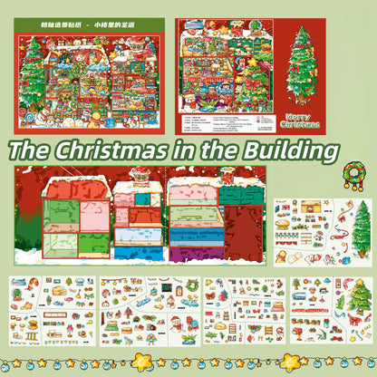 Merry Christmas 3D Sticker | 2 Cute Miniature Scenes