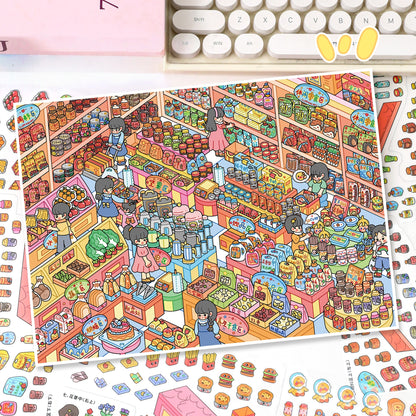 Everyday Shelves 3D Sticker | 2 Cute Miniature Scenes