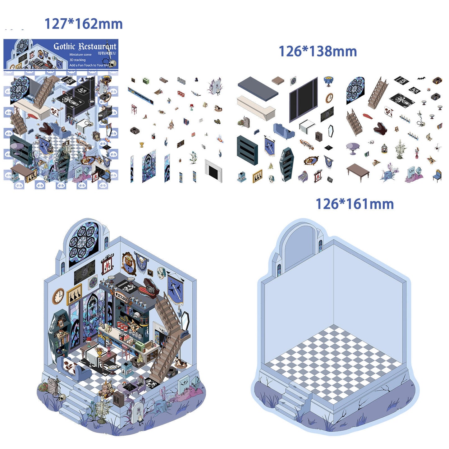 Gothic Restaurant 3D Sticker