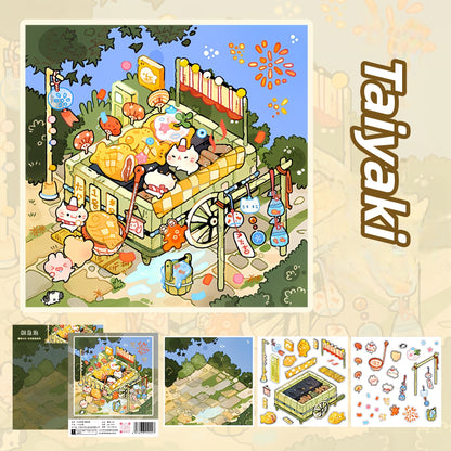 Japan Flavor 3D Sticker | 3 Cute Miniature Scenes