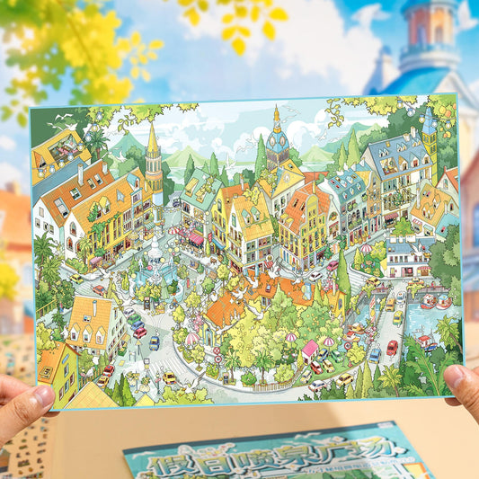 Holiday Fountain Plaza 3D Sticker