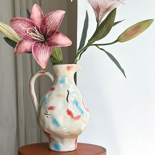 Hand-Painted Ceramic Vase & Mug