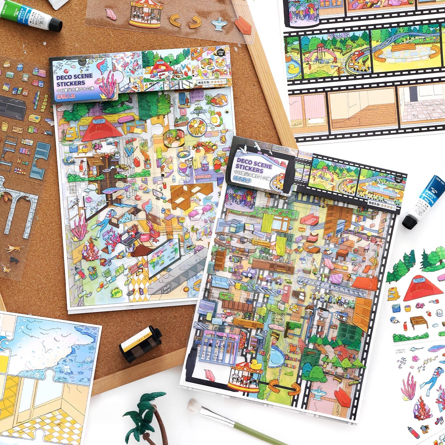 Puzzle Life 3D Sticker | 2 Cute Miniature Scenes