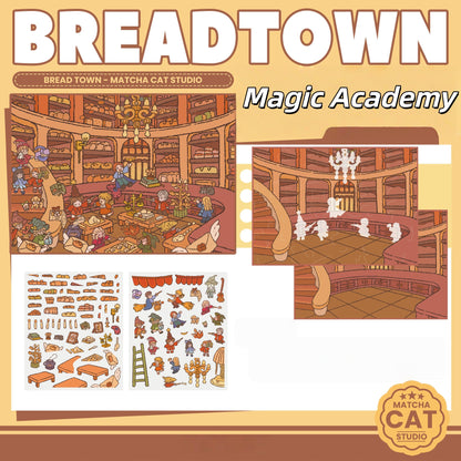 Bread Town 3D Sticker | 3 Cute Miniature Scenes