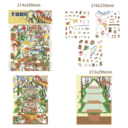 Christmas Tree House 3D Sticker