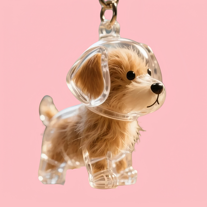 Puppy Kitty Hair Pendant Key Chain