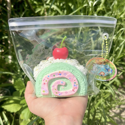 Mint Cherry Swiss Roll Squishy