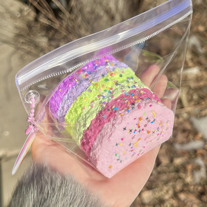 Rainbow Gummy Triple-Layer Toast Squishy