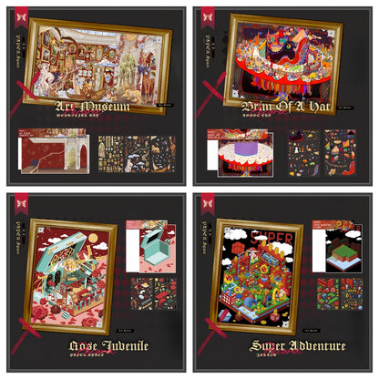 Paper Space 3D Sticker | 4 Cute Miniature Scenes