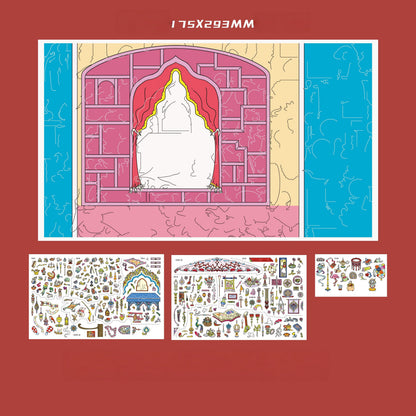 Treasures of the World 3D Sticker | 2 Cute Miniature Scenes