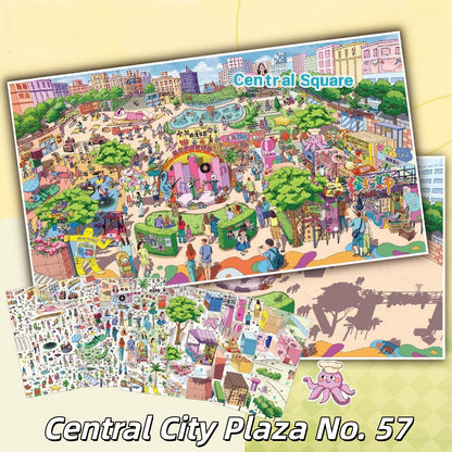 Central City No. 57 3D Sticker | 2 Cute Miniature Scenes