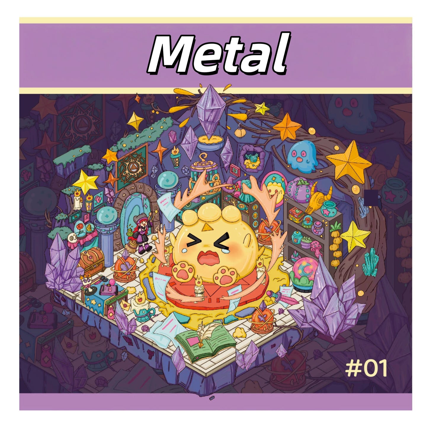 The Witch Megu and the Spirit 3D Sticker | 3 Cute Miniature Scenes