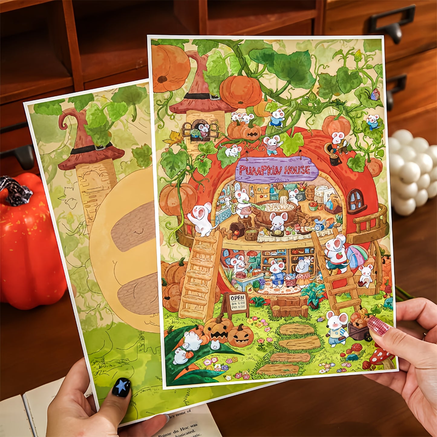 Leaflets 3D Sticker | 4 Cute Miniature Scenes