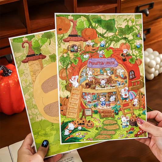 Leaflets 3D Sticker | 4 Cute Miniature Scenes