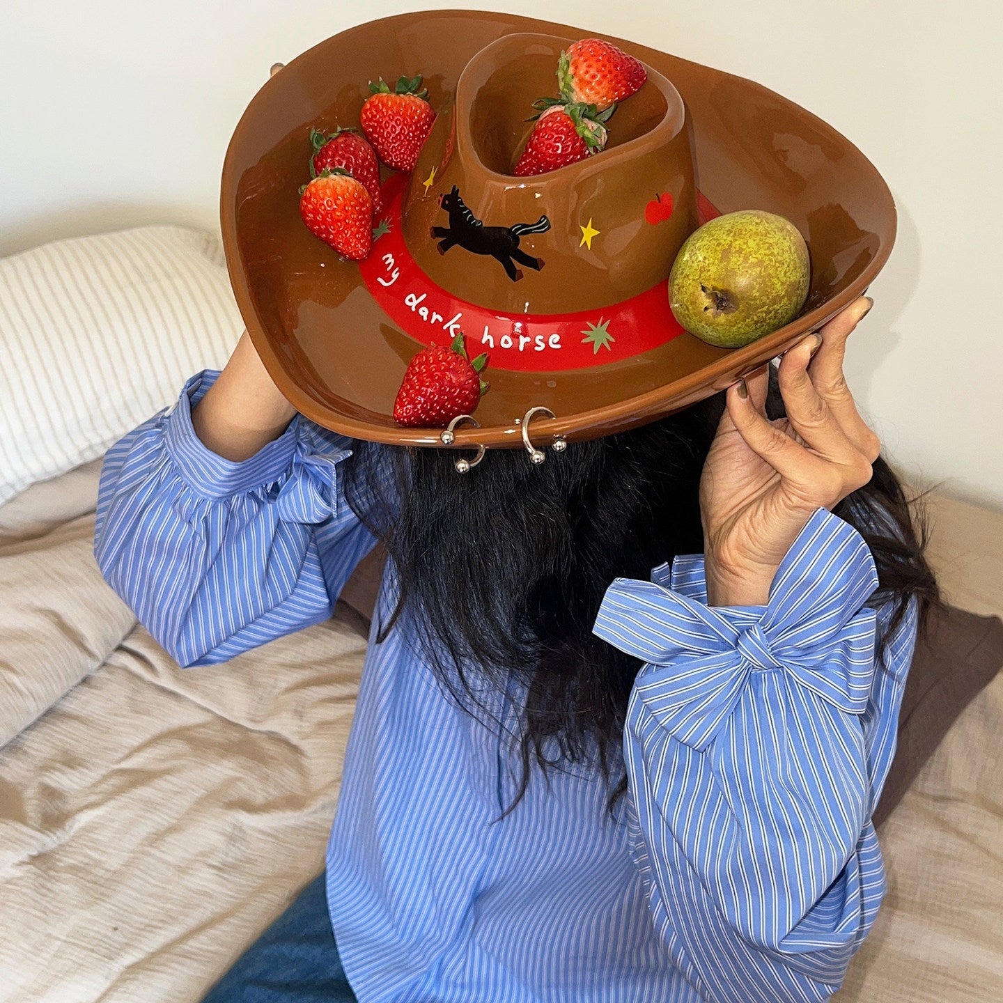 Cowboy Hat-Shaped Ceramic Plate