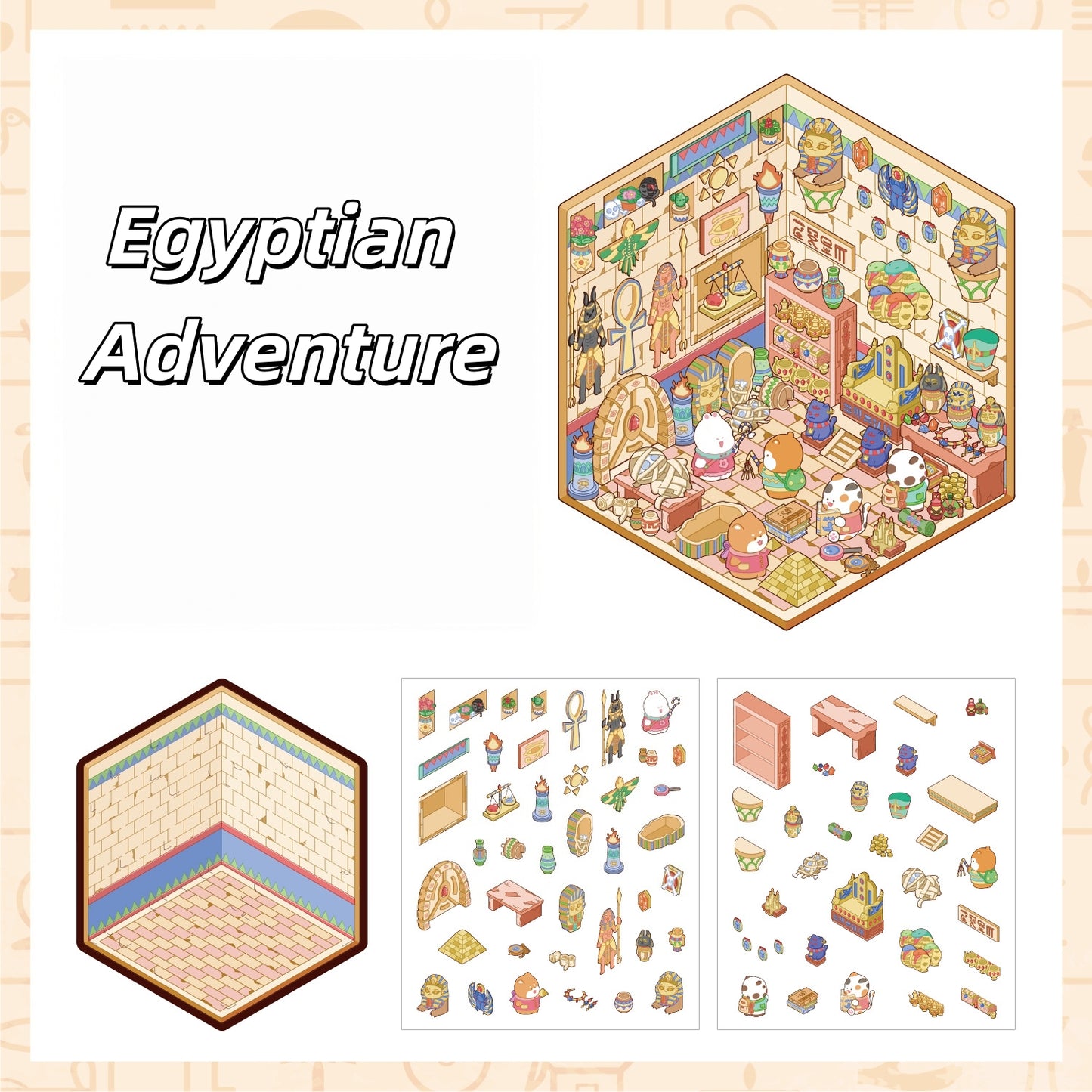 Explorer’s Atlas 3D Sticker | 4 Cute Miniature Scenes