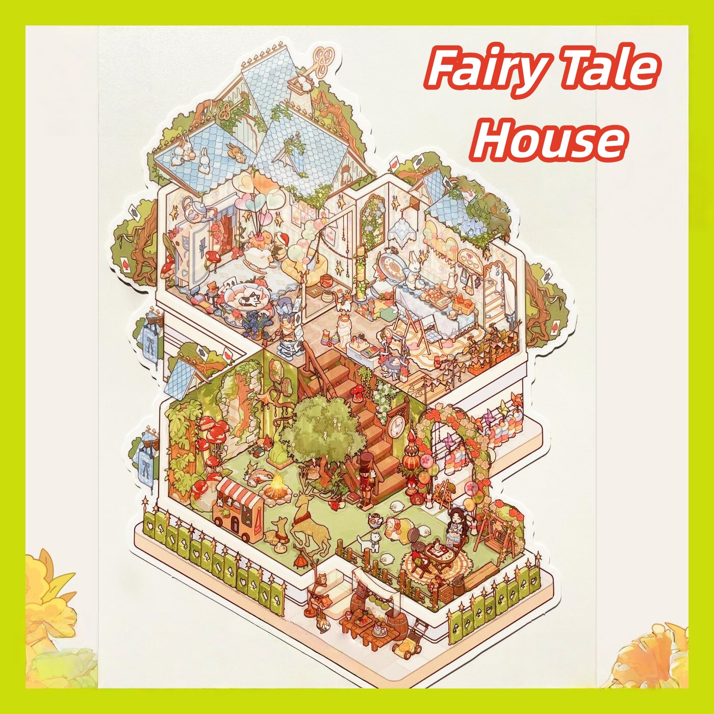 Dream House 3D Sticker | 4 Cute Miniature Scenes