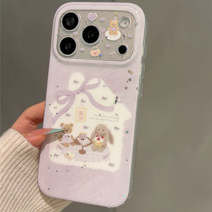 Taro Purple Bow Plush Doll Acrylic Phone Case