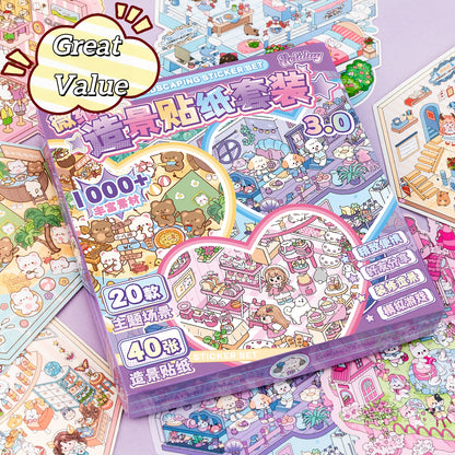 Animal Cottage 3D Sticker Book