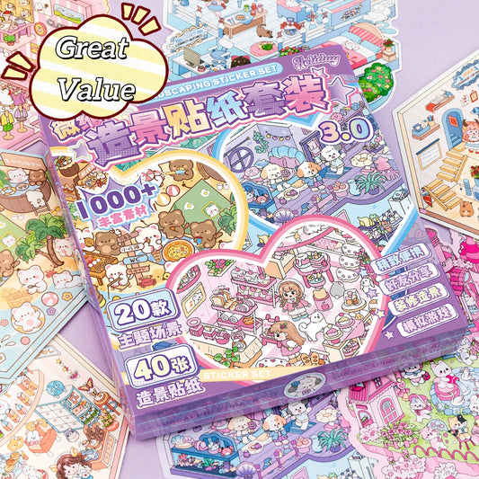 Animal Cottage 3D Sticker Book