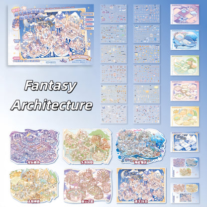 Fantasy Architecture 3D Sticker Book