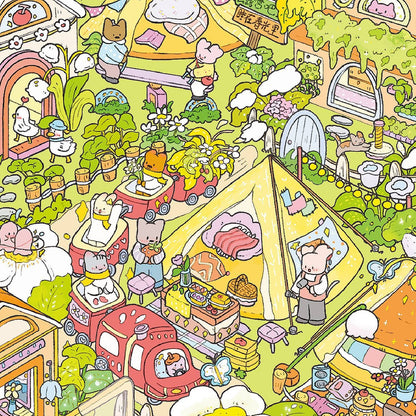 Springtime Whimsy 3D Sticker | 2 Cute Miniature Scenes