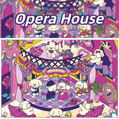 Exhibition Hall 3D Sticker | 4 Cute Miniature Scenes