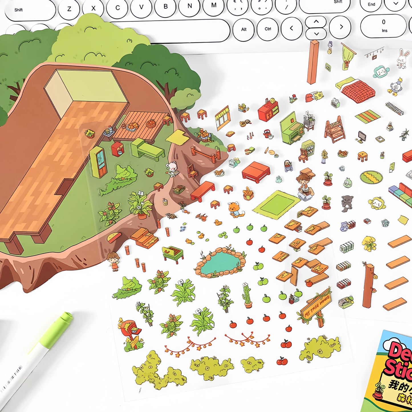 My Dream House 3D Sticker | 2 Cute Miniature Scenes